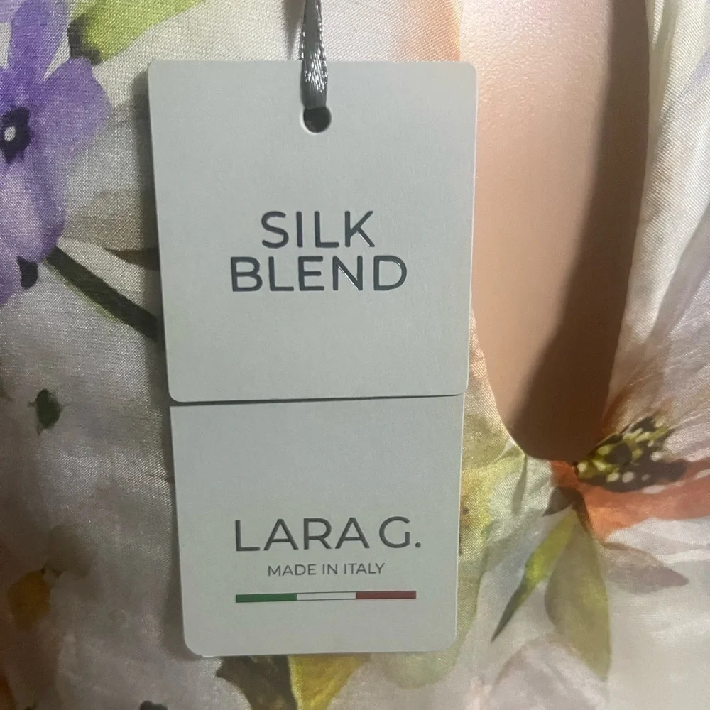 NWT LARA GUIDOTTI Silk Blend Maxi Floral Dress Made in Italy - Picture 11 of 13